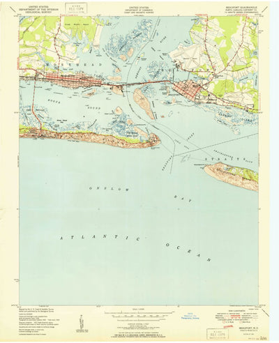 United States Geological Survey Beaufort, NC (1951, 24000-Scale) digital map