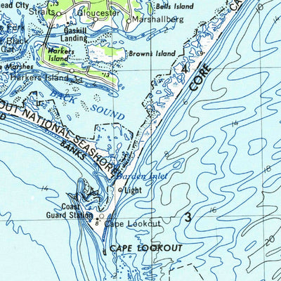 United States Geological Survey Beaufort, NC (1972, 250000-Scale) digital map