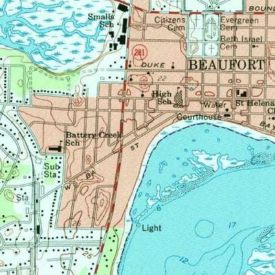 United States Geological Survey Beaufort, SC (1958, 24000-Scale) digital map