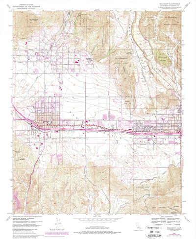United States Geological Survey Beaumont, CA (1953, 24000-Scale) digital map