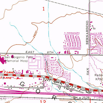 United States Geological Survey Beaumont, CA (1953, 24000-Scale) digital map
