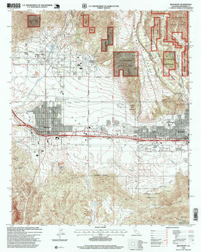 United States Geological Survey Beaumont, CA (1996, 24000-Scale) digital map