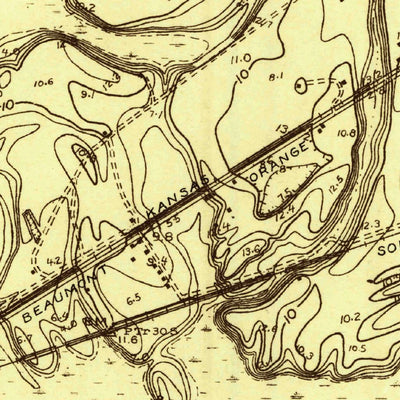 United States Geological Survey Beaumont East, TX (1926, 24000-Scale) digital map