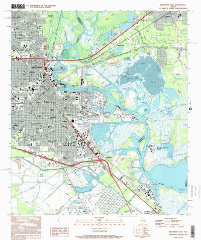 United States Geological Survey Beaumont East, TX (1994, 24000-Scale) digital map