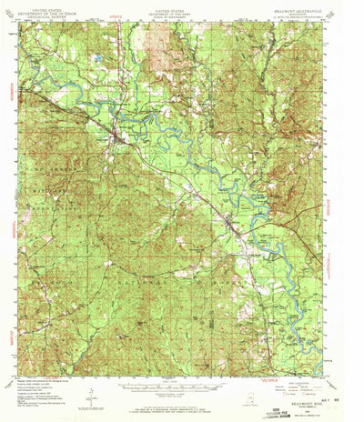 United States Geological Survey Beaumont, MS (1947, 62500-Scale) digital map