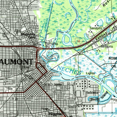 United States Geological Survey Beaumont, TX (1986, 100000-Scale) digital map
