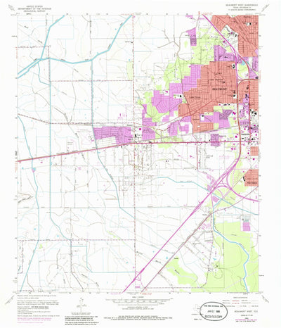 United States Geological Survey Beaumont West, TX (1960, 24000-Scale) digital map