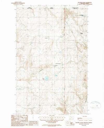 United States Geological Survey Beaupre Coulee, MT (1986, 24000-Scale) digital map