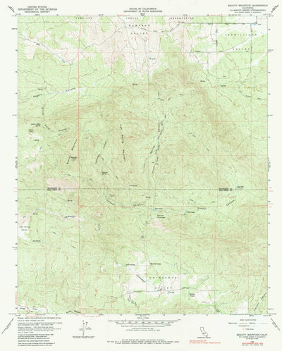United States Geological Survey Beauty Mountain, CA (1960, 24000-Scale) digital map