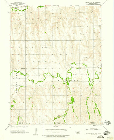 United States Geological Survey Beaver City SE, NE-KS (1957, 24000-Scale) digital map