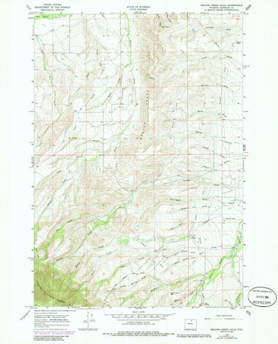 United States Geological Survey Beaver Creek Hills, WY (1964, 24000-Scale) digital map