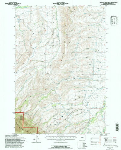 United States Geological Survey Beaver Creek Hills, WY (1993, 24000-Scale) digital map