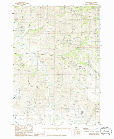 United States Geological Survey Beaver Creek, ID (1986, 24000-Scale) digital map