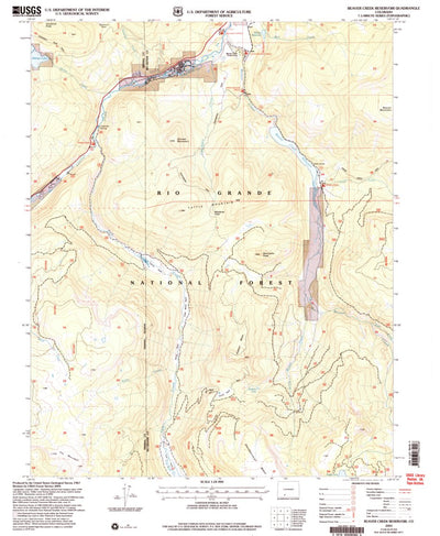 United States Geological Survey Beaver Creek Reservoir, CO (2001, 24000-Scale) digital map