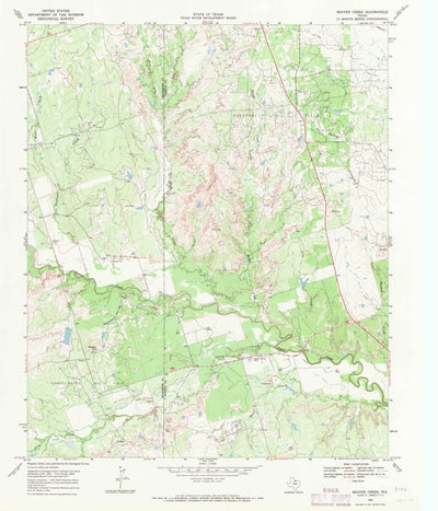 United States Geological Survey Beaver Creek, TX (1968, 24000-Scale) digital map
