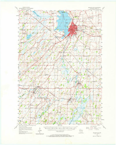 United States Geological Survey Beaver Dam, WI (1955, 62500-Scale) digital map