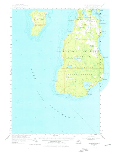 United States Geological Survey Beaver Island, MI (1956, 62500-Scale) digital map