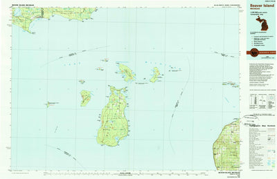 United States Geological Survey Beaver Island, MI (1984, 100000-Scale) digital map