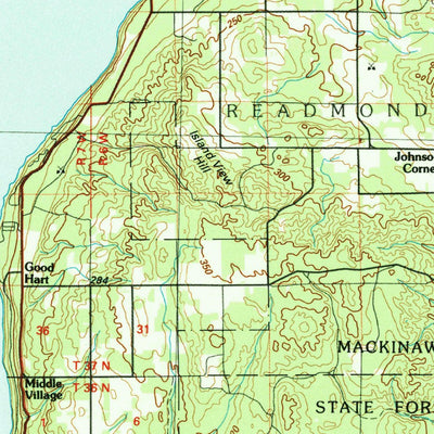 United States Geological Survey Beaver Island, MI (1984, 100000-Scale) digital map
