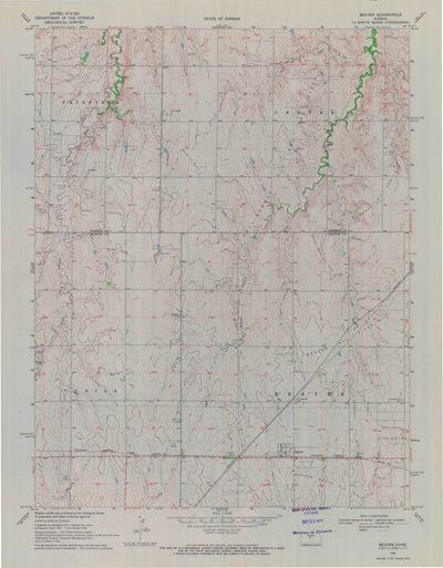 United States Geological Survey Beaver, KS (1969, 24000-Scale) digital map
