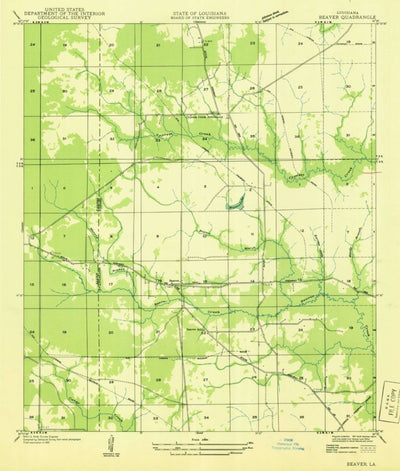 United States Geological Survey Beaver, LA (1935, 31680-Scale) digital map