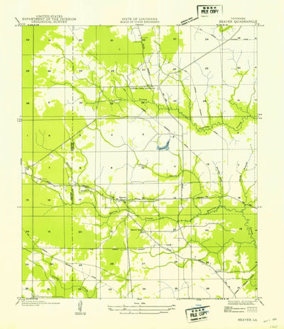 United States Geological Survey Beaver, LA (1954, 31680-Scale) digital map