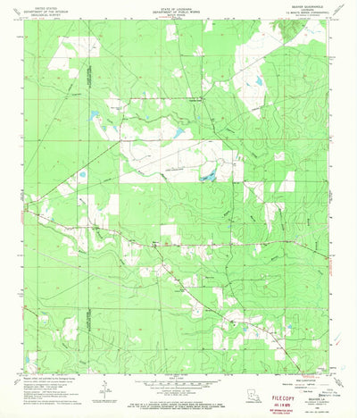 United States Geological Survey Beaver, LA (1968, 24000-Scale) digital map