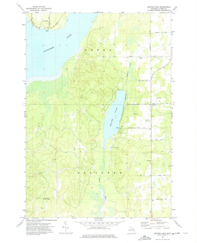 United States Geological Survey Beaver Lake, MI (1972, 24000-Scale) digital map