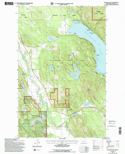 United States Geological Survey Beaver Lake, MT (1994, 24000-Scale) digital map
