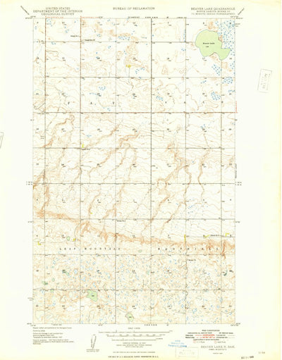 United States Geological Survey Beaver Lake, ND (1948, 24000-Scale) digital map