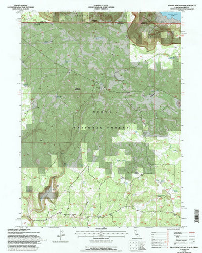 United States Geological Survey Beaver Mountain, CA-OR (1993, 24000-Scale) digital map