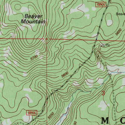 United States Geological Survey Beaver Mountain, CA-OR (1993, 24000-Scale) digital map