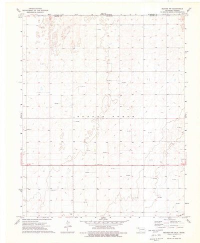 United States Geological Survey Beaver NW, OK-KS (1973, 24000-Scale) digital map