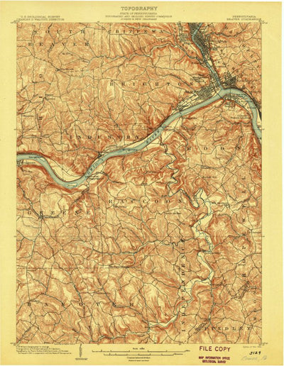 United States Geological Survey Beaver, PA (1904, 62500-Scale) digital map