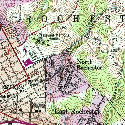 United States Geological Survey Beaver, PA (1953, 24000-Scale) digital map