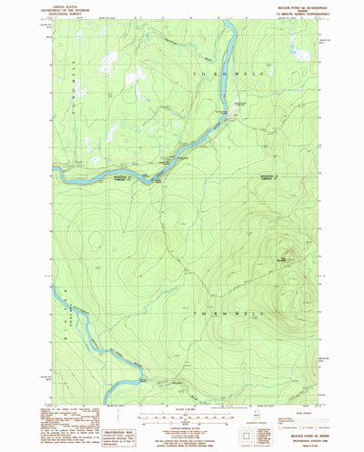 United States Geological Survey Beaver Pond SE, ME (1986, 24000-Scale) digital map