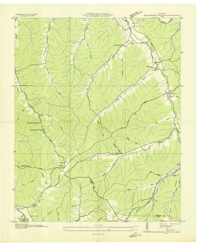 United States Geological Survey Beaverdam Springs, TN (1936, 24000-Scale) digital map