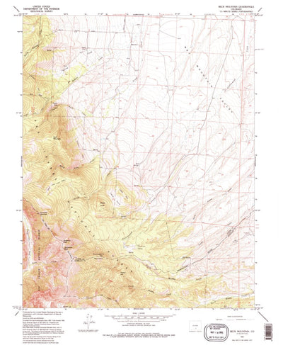 United States Geological Survey Beck Mountain, CO (1960, 24000-Scale) digital map