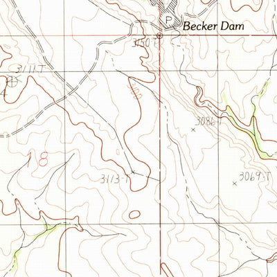 United States Geological Survey Becker Dam, MT (1983, 24000-Scale) digital map