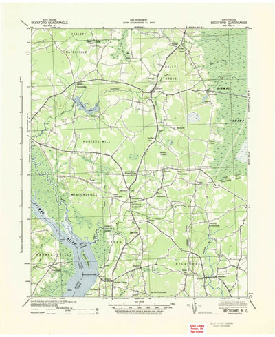 United States Geological Survey Beckford, NC (1940, 62500-Scale) digital map