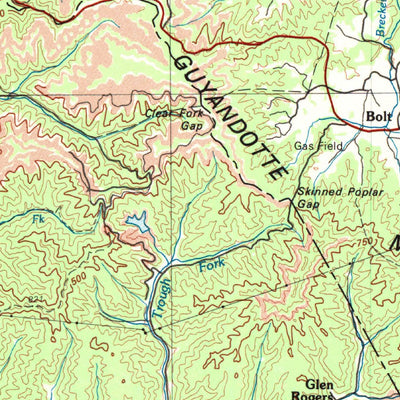 United States Geological Survey Beckley, WV-VA-KY (1982, 100000-Scale) digital map
