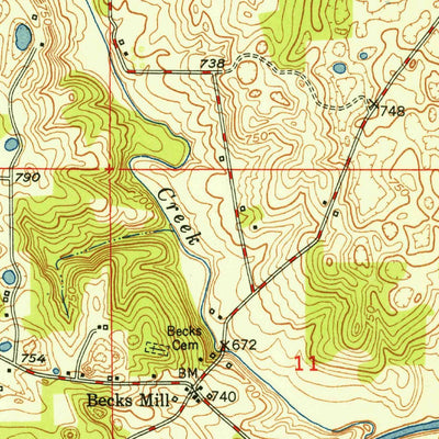 United States Geological Survey Becks Mill, IN (1950, 24000-Scale) digital map