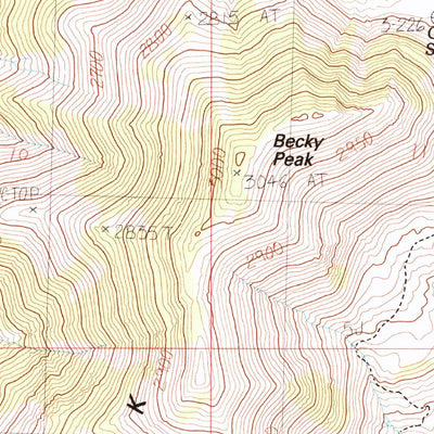 United States Geological Survey Becky Peak, NV (1982, 24000-Scale) digital map