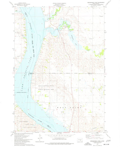 United States Geological Survey Bedashosha Lake, SD (1974, 24000-Scale) digital map