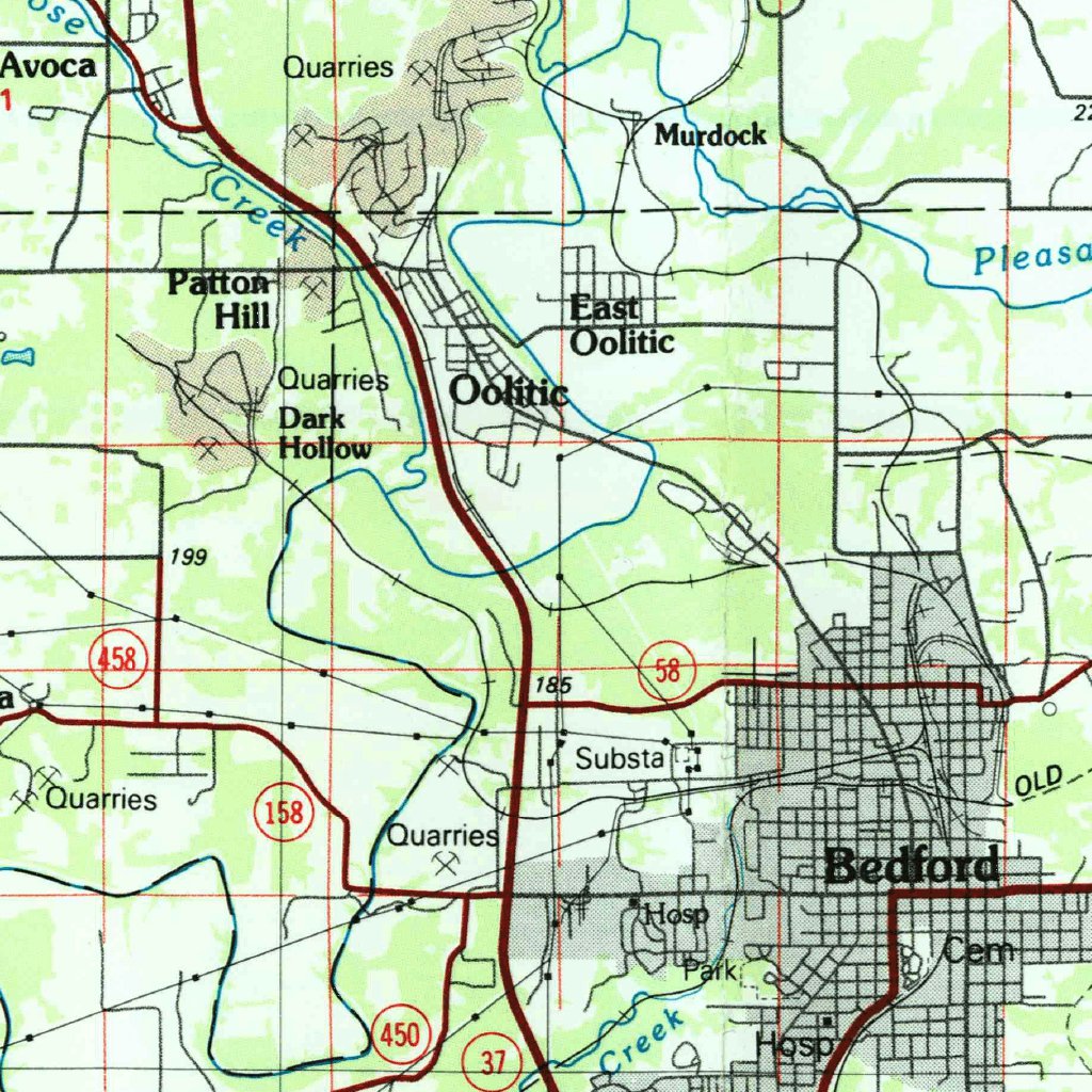 Bedford, IN (1986, 100000-Scale) Map by United States Geological Survey ...