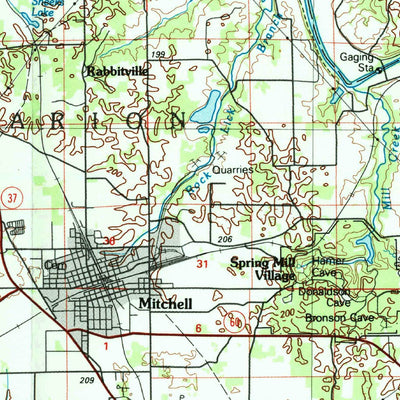 United States Geological Survey Bedford, IN (1990, 100000-Scale) digital map