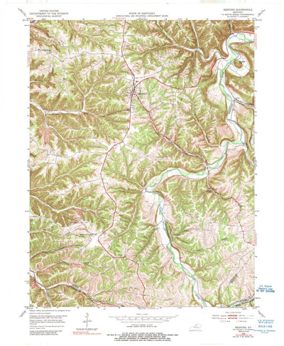 United States Geological Survey Bedford, KY (1953, 24000-Scale) digital map