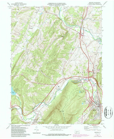 United States Geological Survey Bedford, PA (1971, 24000-Scale) digital map