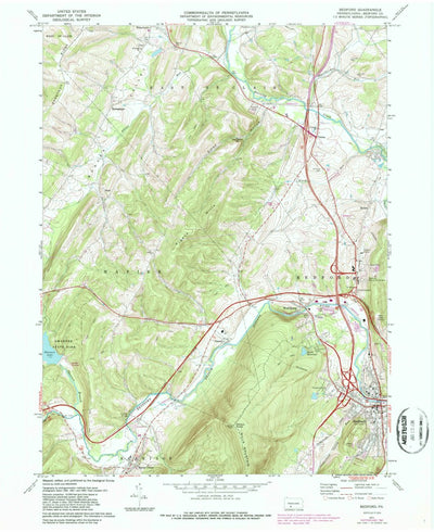 United States Geological Survey Bedford, PA (1971, 24000-Scale) digital map