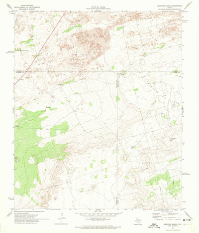United States Geological Survey Bedford Ranch, TX (1971, 24000-Scale) digital map